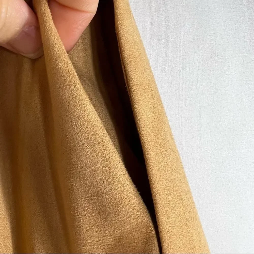 LULUS Brown Faux Suede Wrap Skirt NWT in XS